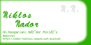 miklos nador business card